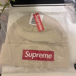 Supreme Tan and Cream Beanie - FW24 - Brand New
